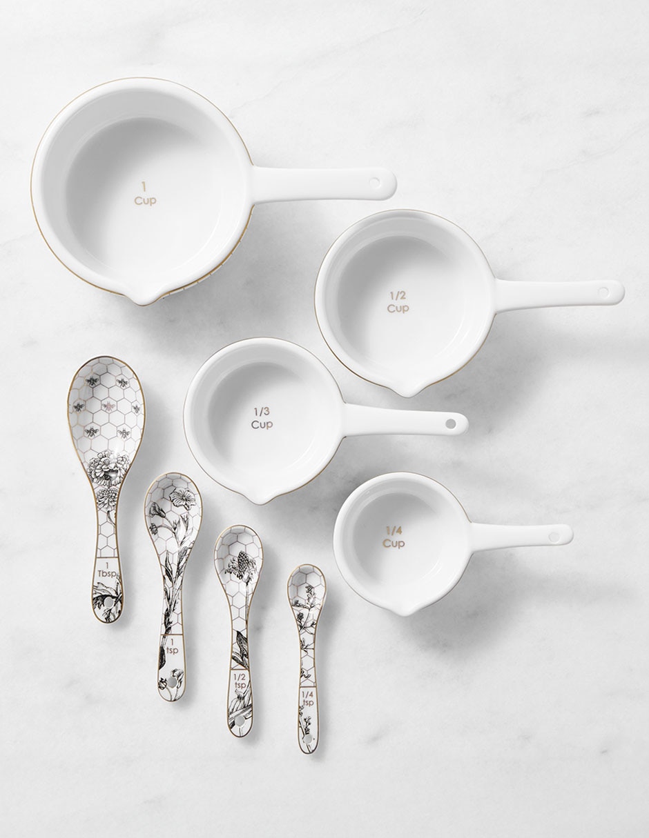 Set taza medidora Honeycomb de porcelana 8 piezas 2